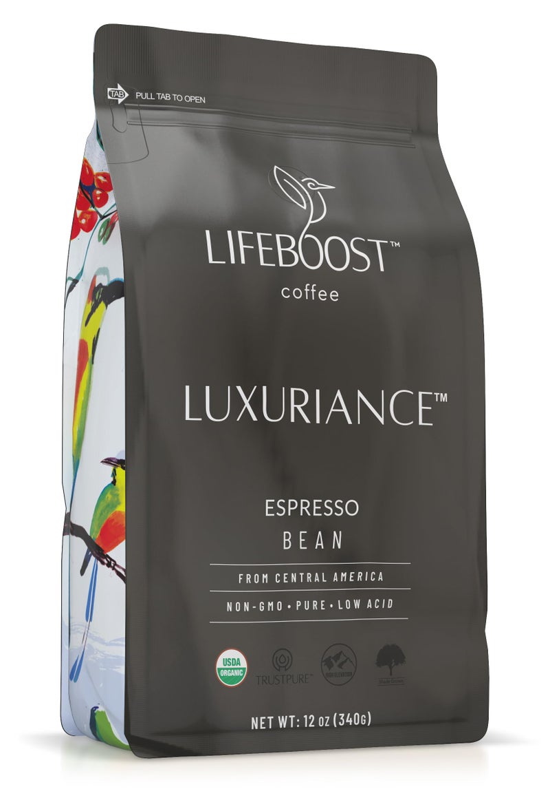 Lifeboost Organic Espresso Beans Whole â€“ USDA Organic, Low Acid, Mold-Free Dark Roast Coffee â€“ Whole Bean, Single Origin, High Caffeine Arabica â€“ 12 oz Bag - Image 1